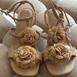 A New Day Women's Tan Floral Sandals